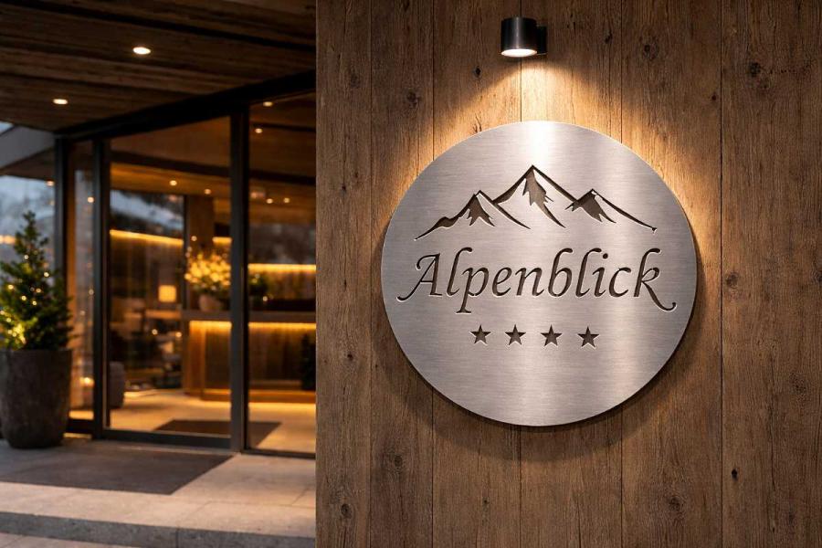 Edelstahlschild negativ ausgeschnitten 300 mm