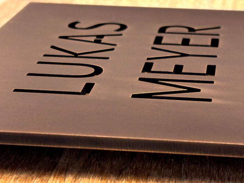 Zinnbronze Schild Detail