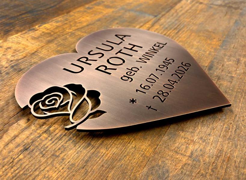 Bronzegedenkschild 4 mm brüniert