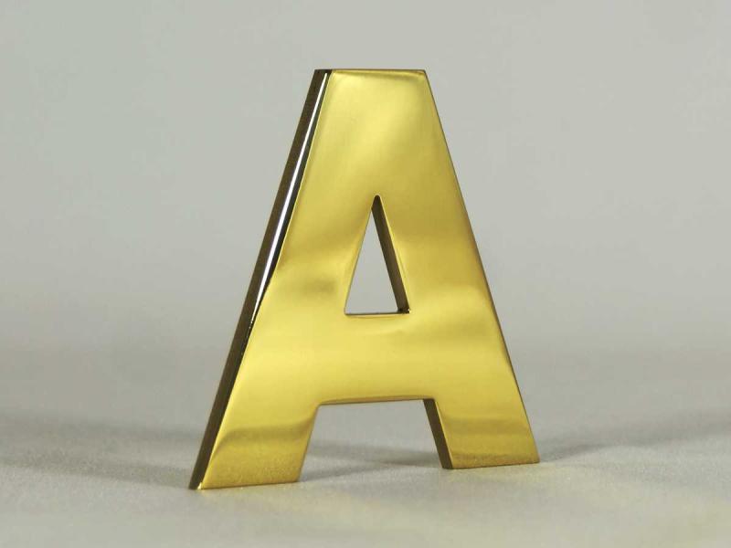 Musterbuchstabe A Messing poliert