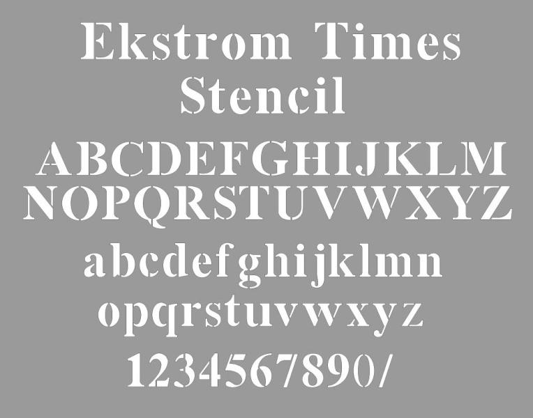 Schriftart "Ekstrom Times Stencil"