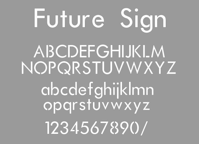 Schriftart "Future Sign"