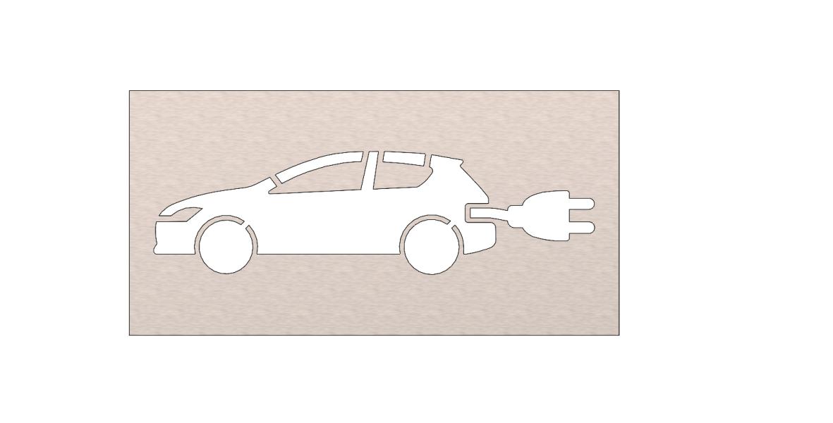 Sprühschablone zur Markierung von Parkplätzen E-Autos