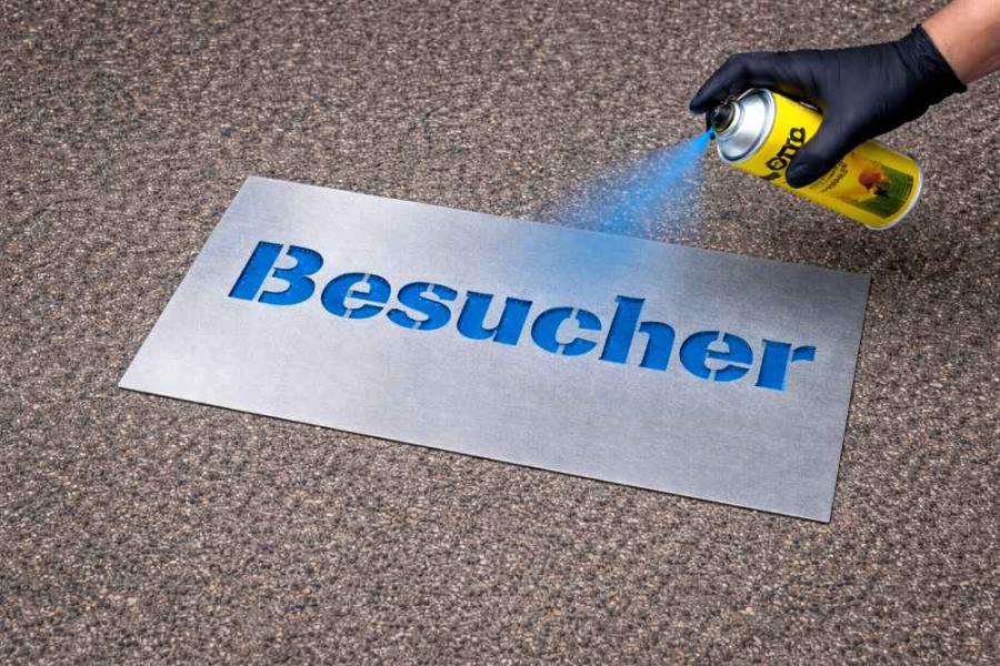 Sprüh-Schablone mit Ihrem Text