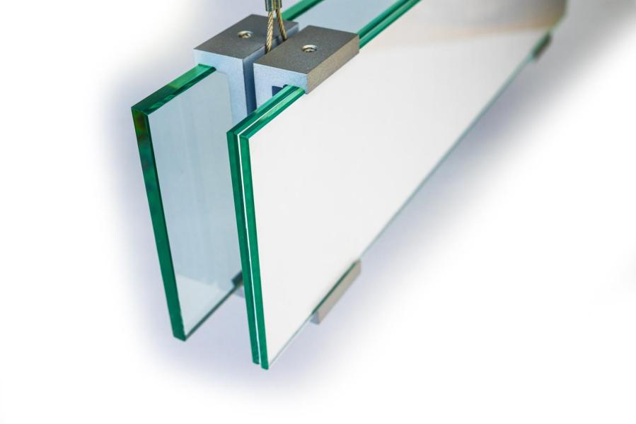 VIGO Deckenhänger 421 x 106 mm indoor aus Glas und Aluminiumhalterung