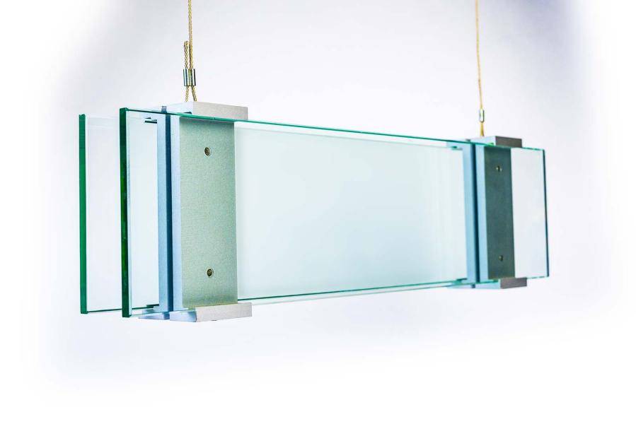 VIGO Deckenhänger 421 x 106 mm outdoor aus Glas und Aluminium Halterung