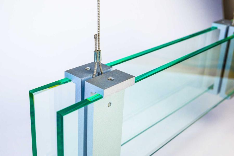 VIGO Deckenhänger 421 x 106 mm outdoor aus Glas und Aluminium