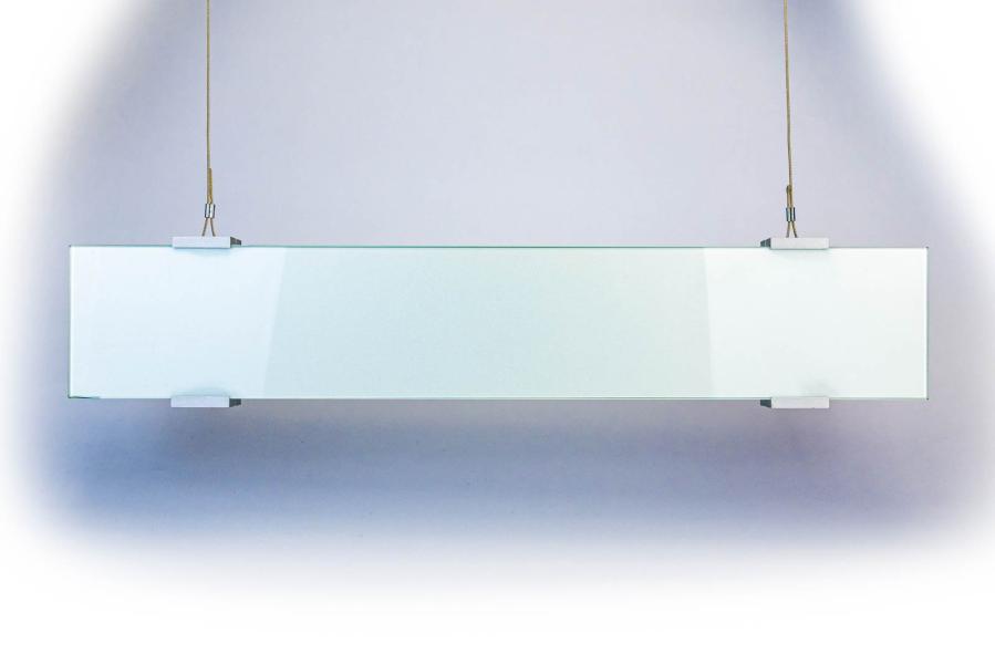 VIGO Deckenhänger 595 x 106 mm indoor aus Glas und Aluminium Halterung