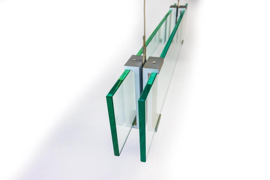 VIGO Deckenhänger 595 x 106 mm outdoor aus Glas und Aluminiumhalterung