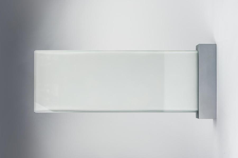 VISIGN Fahnenschild 298 x 106 mm aus Glas und Aluminium