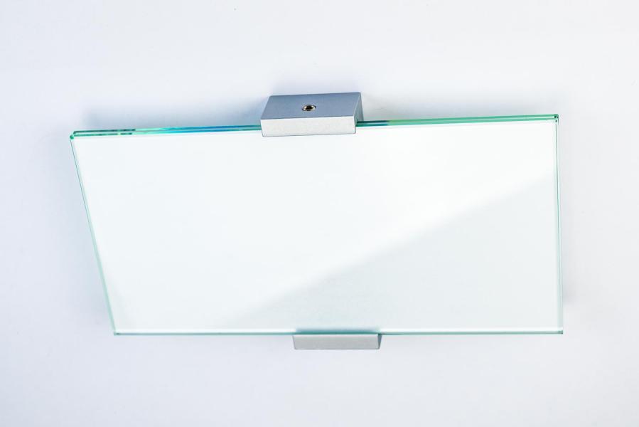 VIGO Türschild 211 x 106 mm  aus Glas und Halterung aus Aluminium