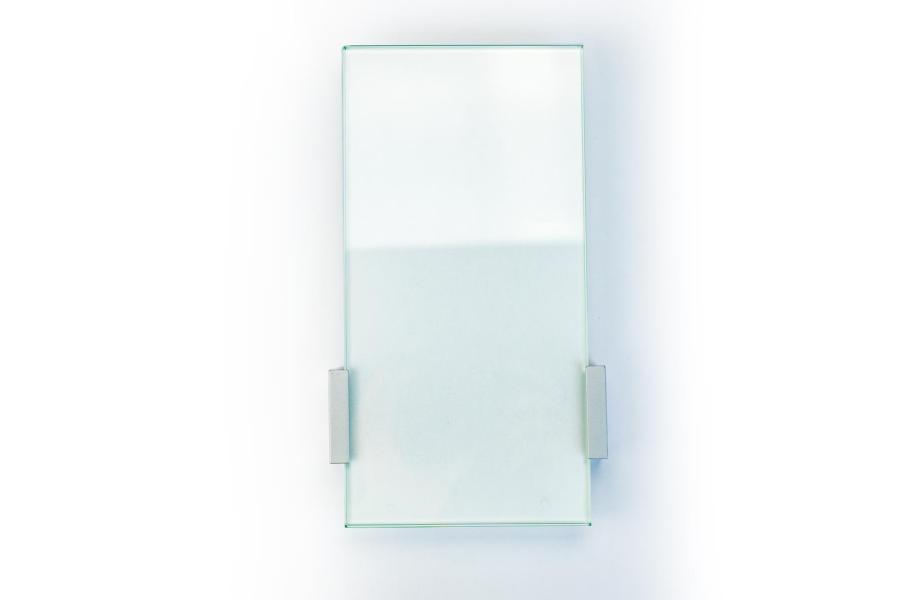 VIGO Türschild 211 x 106 mm  aus Glas und Aluminium Halterung