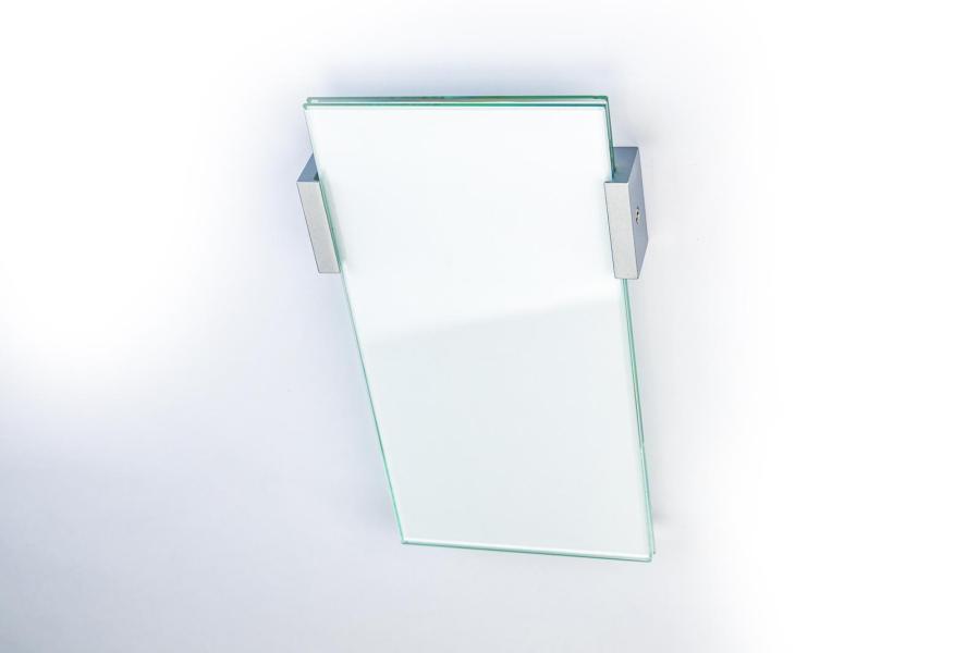 VIGO Türschild 211 x 106 mm  aus Glas und Aluminiumhalterung