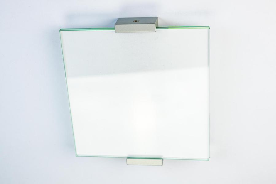 VIGO Türschild 149 x149 mm aus Glas und Aluminiumhalterung