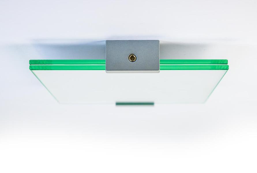 VIGO Türschild 149 x149 mm aus Glas und Halterung aus Aluminium