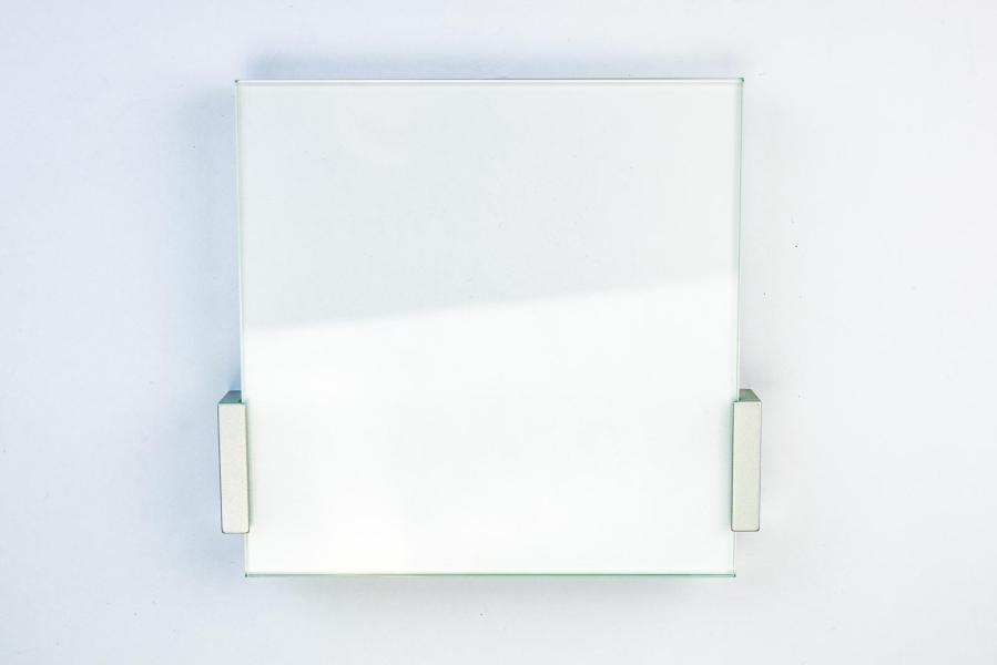 VIGO Türschild 149 x149 mm aus Glas und Aluminium Halterung