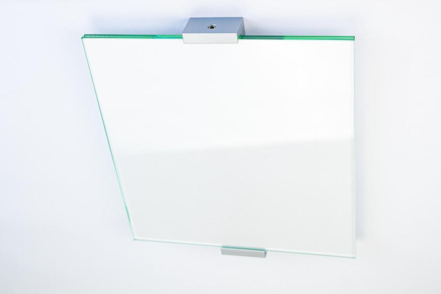 VIGO Türschild 200 x 211 mm aus Glas und Aluminium Halterung