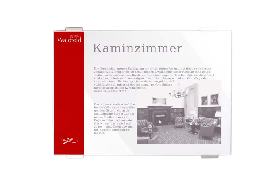 VIGO Wandschild 421 x 298 mm indoor aus Glas mit Aluminiumhalter mit austauschbarer Beschriftung