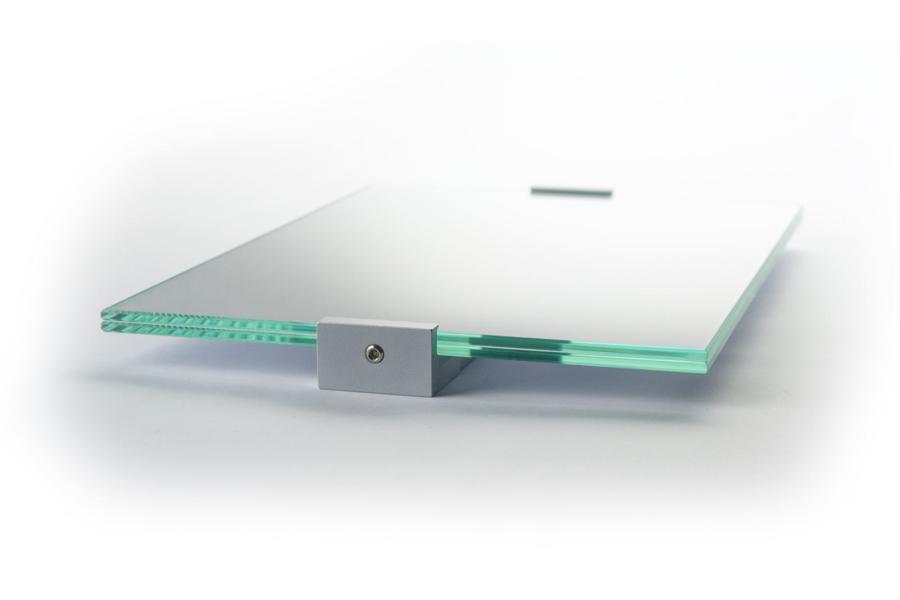 VIGO Wandschild 211 x 298 mm indoor aus Glas und Aluminium Halterung