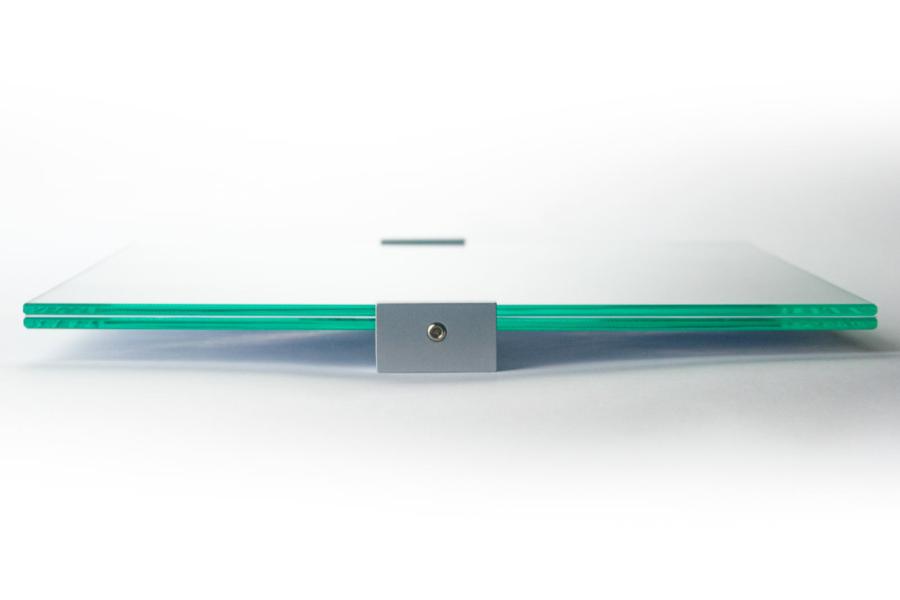 VIGO Wandschild 285 x 298 mm indoor aus Glas und Aluminiumhalterung