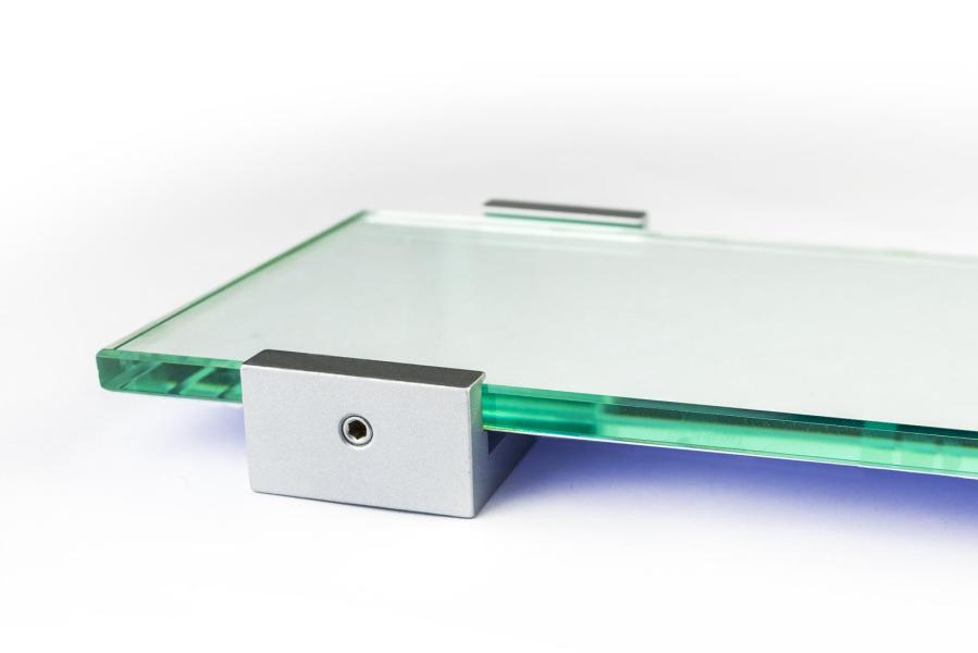 VIGO Wandschild 421 x 106 mm outdoor aus Glas und Aluminiumhalterung