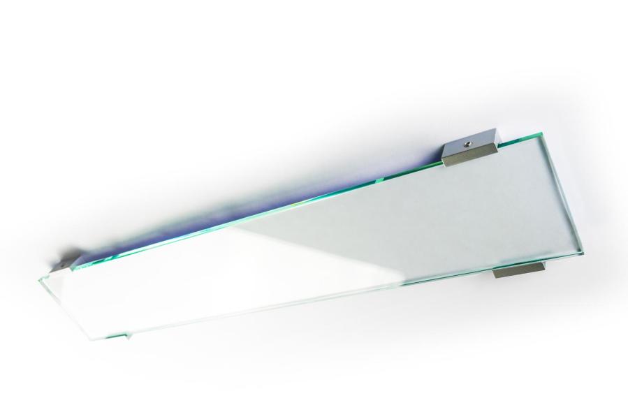 VIGO Wandschild 595 x 106 mm outdoor aus Glas und Aluminium Halterung