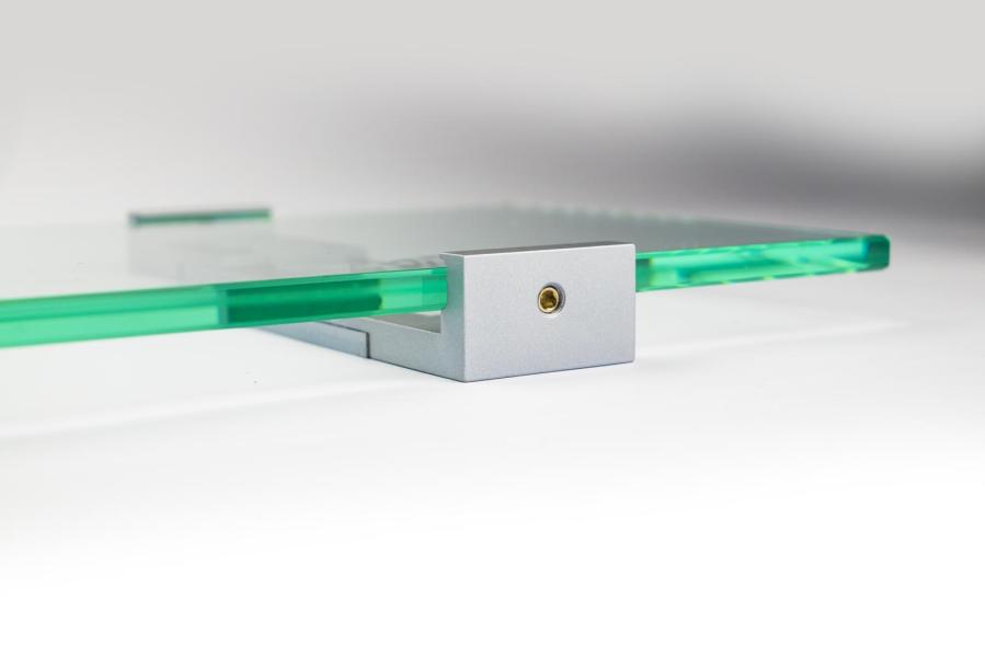 VIGO Wandschild 841 x 149 mm outdoor aus Glas und Halterung aus Aluminium