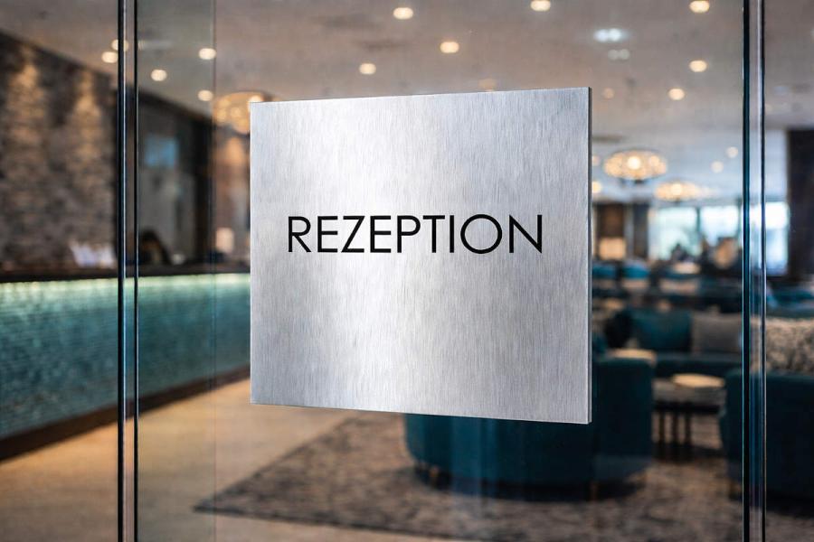 Türschild Rezeption 16 x 16 cm