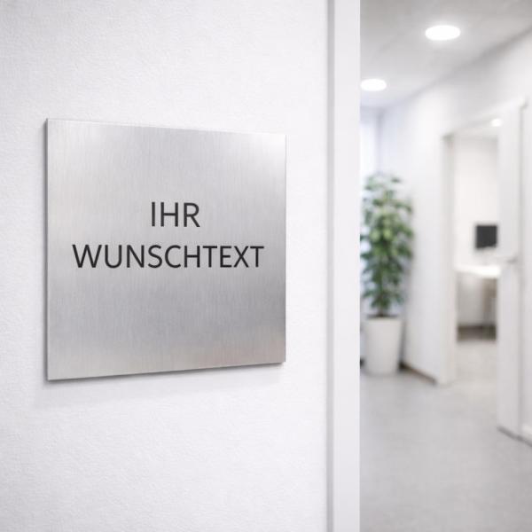 Edelstahl Türschild indiduell mit Ihrem Wunschtext vi