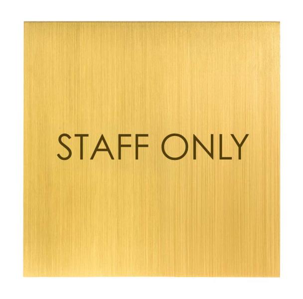 Türschild aus Messing fein geschliffen für Anlagen und Immobilien mit multilingualen Gästen und Personal