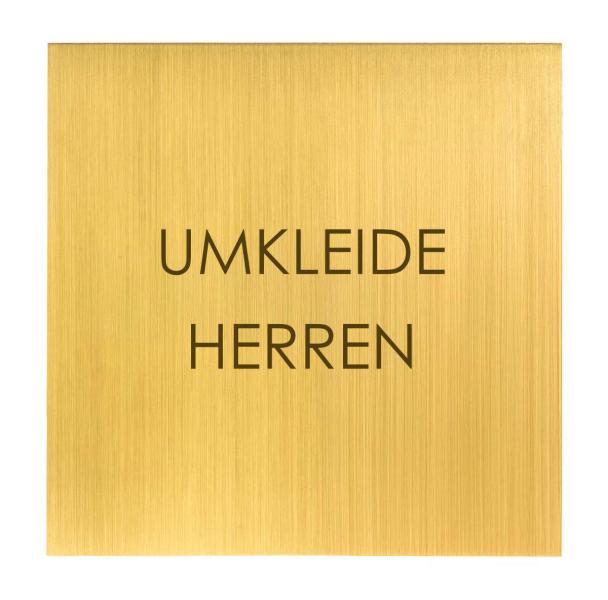 Türschild aus Messing fein geschliffen für Hotels, Pensionen, Praxen und Pflegezentren mit Ankleideräumen