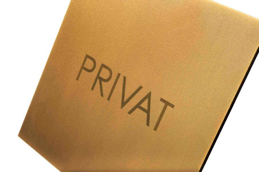 Luxuriöses Messingschild für stilvolle Bürogebäude, Praxen, Hotels, Wohnanlagen oder anspruchsvolle Privatinterieurs