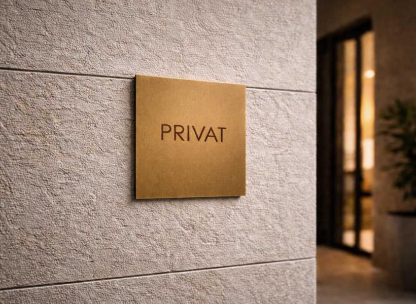 VINOX exklusives Türschild aus Messing für klare Beschilderung in Hotels