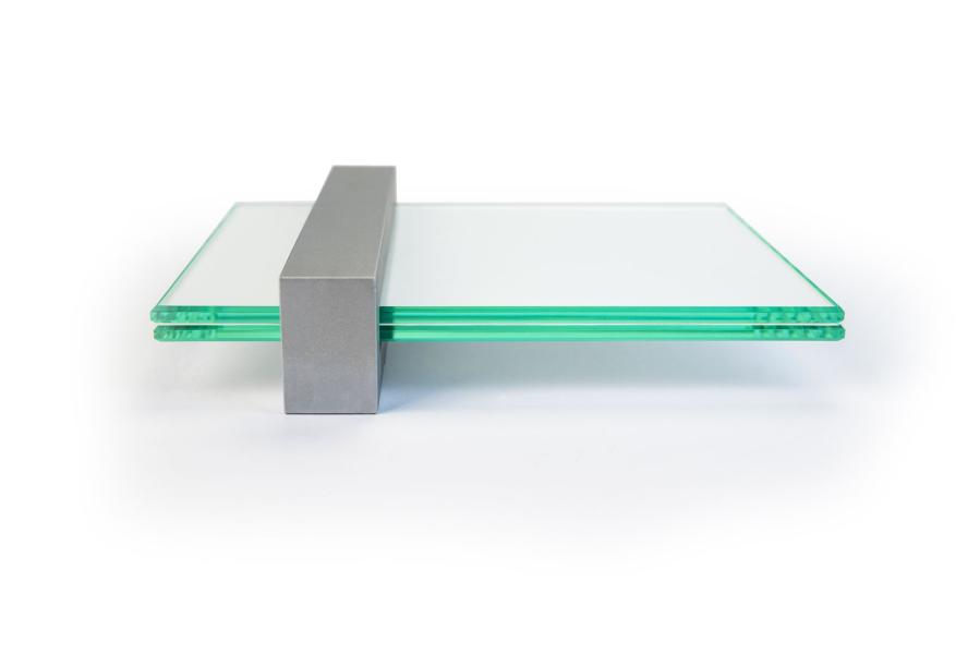 VISIGN Türschild 149 x 106 mm aus Glas und Aluminium Halterung