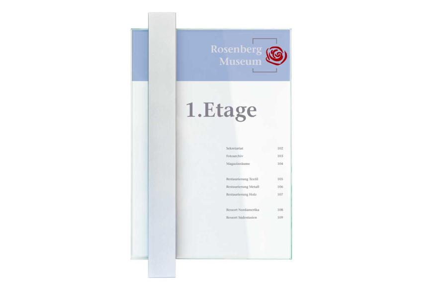 VISIGN Türschild aus Glas mit Aluminiumhalter mit austauschbarer Beschriftung