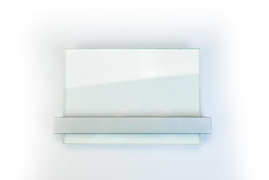 VISIGN Türschild 149 x 211 mm aus Glas und Aluminiumhalterung