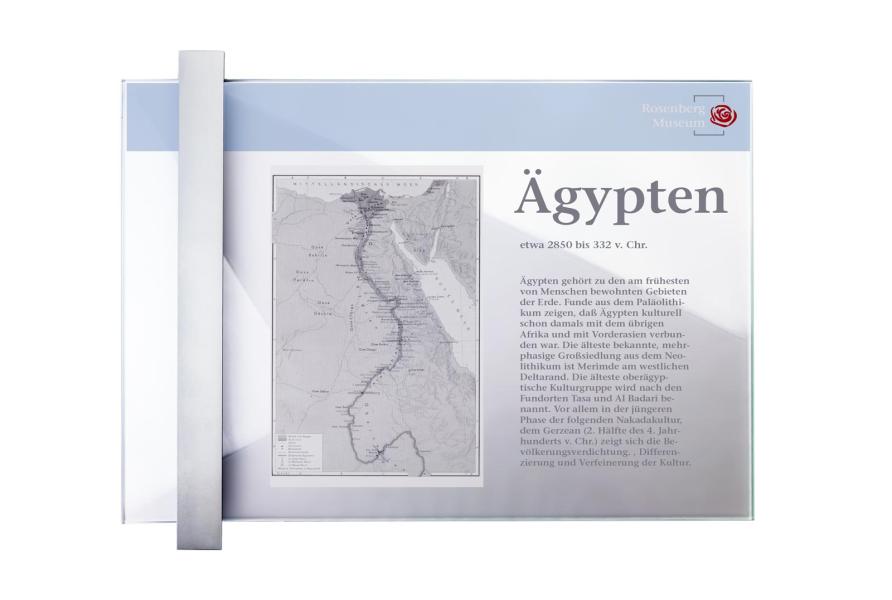 VISIGN Wandschild 421 x 198 mm indoor aus Glas mit Aluminiumhalter mit austauschbarer Beschriftung