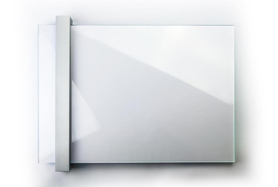 VISIGN Wandschild 421 x 198 mm indoor aus Glas und Aluminium