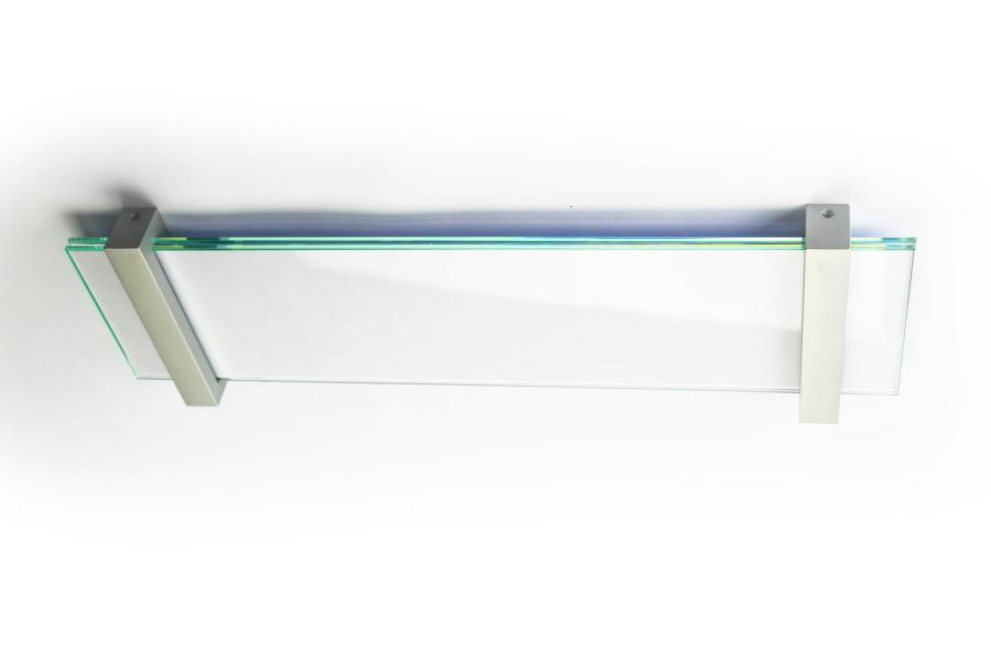 VISIGN Wandschild 421 x 106 mm indoor aus Glas und Aluminium Halterung