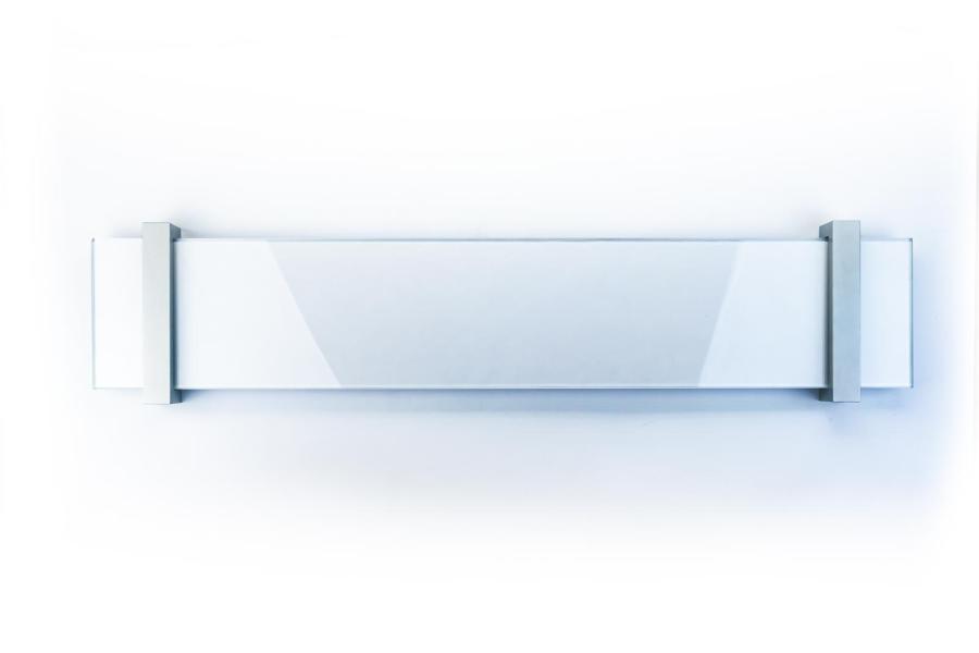 VISIGN Wandschild 595 x 106 mm indoor aus Glas und Aluminium