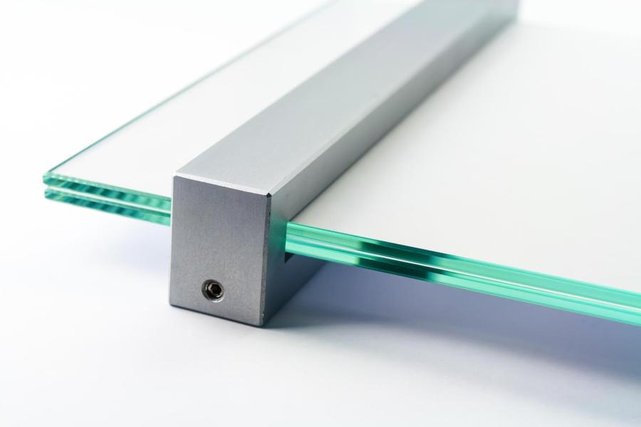 VISIGN Wandschild 298 x 211 mm aus Glas und Halterung aus Aluminium