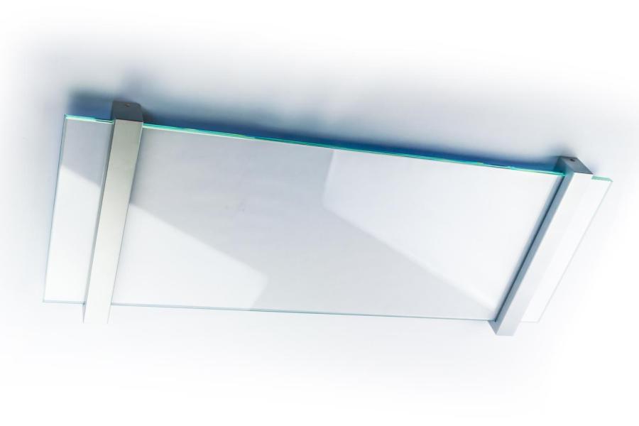 VISIGN Wandschild 595 x 211 mm aus Glas und Aluminium Halterung
