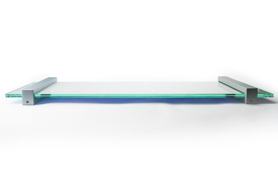 VISIGN Wandschild 595 x 211 mm aus Glas und Aluminiumhalterung