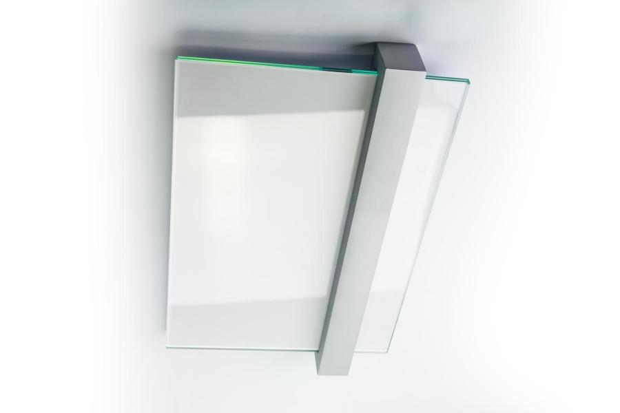 VISIGN Wandschild 211 x 298 mm aus Glas und Aluminium Halterung