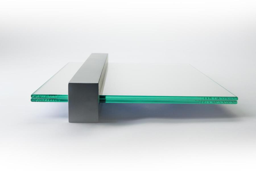 VISIGN Wandschild 211 x 298 mm aus Glas und Aluminiumhalterung