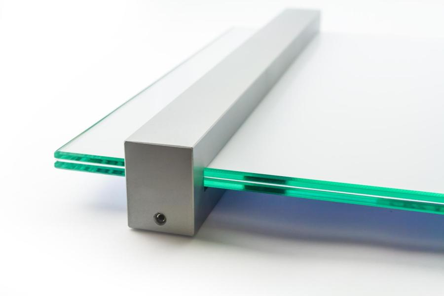 VISIGN TWandschild 285 x 298 mm aus Glas und Aluminiumhalterung