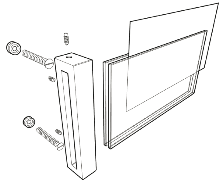 xpolsionszeichnung VISIGN Schild mit Folie zwischen den Scheiben